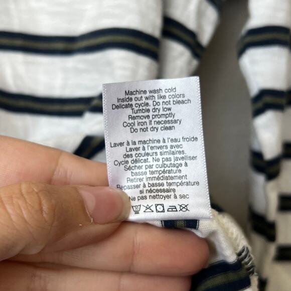 Veronica Beard Mason Baseball Tee in White Navy Stripe Size M - Picture 6 of 6